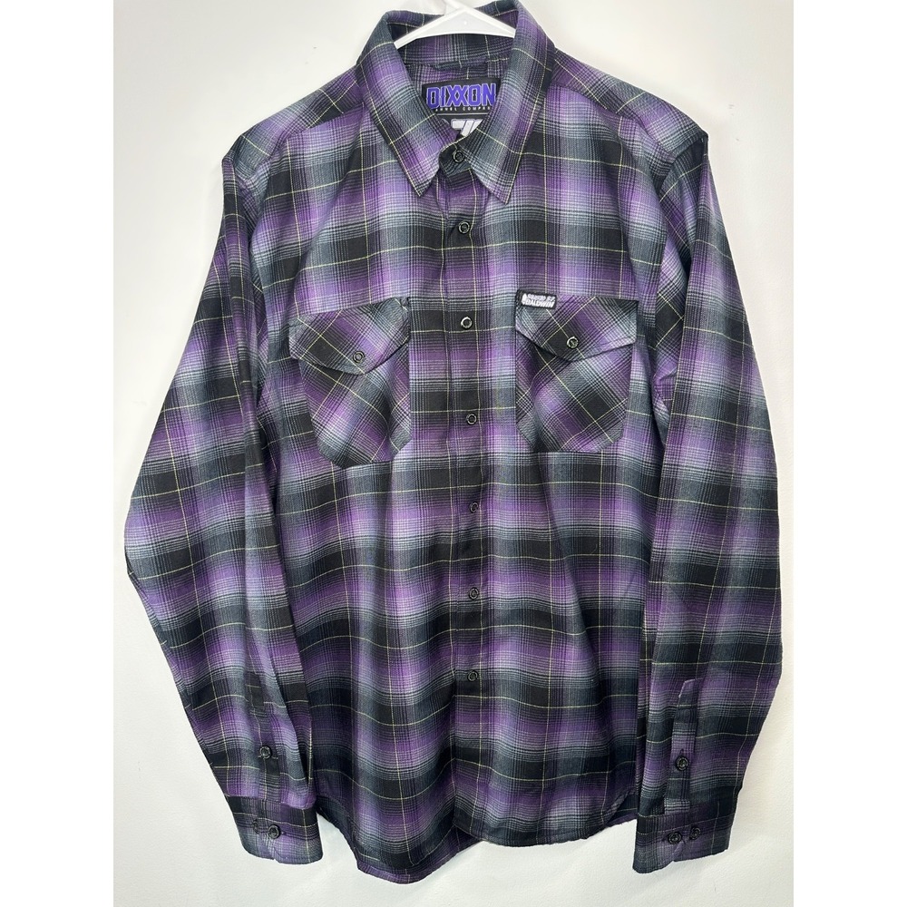 Dixxon Flannel 97 Ballistic BJ Baldwinโ Plaid Shirt Purple Black - Medium